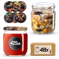 Słoiki na przetwory Salla 425ml fi 82 mm 48szt + wieczko Ptaki