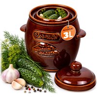 Beczka kamionkowa Helios 3L, na ogórki z pokrywką