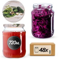 Słoiki na przetwory Jukka 720ml fi 82 mm 48szt + wieczko Ogórek