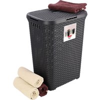 Kosz z pokrywą Curver Natural Style 60L grafitowy