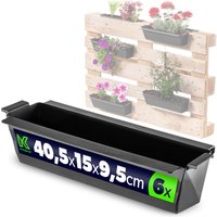Doniczka do europalet Veere 40.5 cm czarna 6 szt.