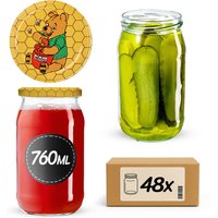 Słoiki na przetwory Niva 760ml 48szt fi 82 mm + wieczka "Miód"