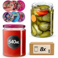 Słoiki na przetwory Maki 540ml fi 82 mm 8szt + wieczko Jagodowy mix