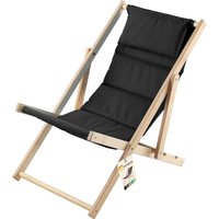 Leżak plażowy z poduszką Troia, czarny