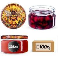 Słoiki na przetwory Denia 250ml 100szt fi 82 mm + wieczko "Bee of the fusion"