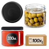 Słoiki na przetwory Sonka 330ml fi 82 mm 100szt + wieczko Czarny mat