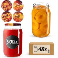 Słoiki na przetwory Simo 900ml fi 82 mm 48szt + wieczko Zestaw miodowy