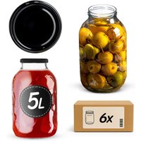 Słój Alen 5L 100 mm + wieczka czarne 6szt