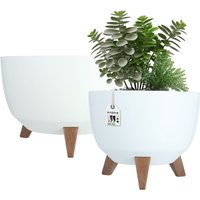 Misa na kwiaty z nóżkami biała Luri 29 cm + 40 cm, 2 szt.