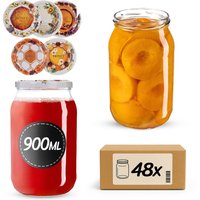 Słoiki na przetwory Simo 900ml fi 82 mm 48szt + wieczko Miodowy mix