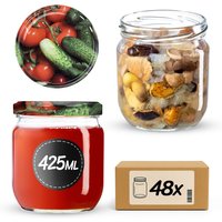 Słoiki na przetwory Salla 425ml 48szt fi 82 mm + wieczka "Warzywa"