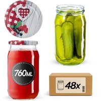 Słoiki na przetwory Niva 760ml fi 82 mm 48szt + wieczko Krata z serduszkiem