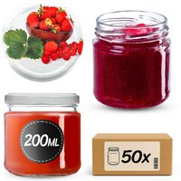 Słoiki na przetwory Lerma 200ml 50szt 66mm + wieczka "Truskawki"