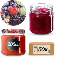 Słoiki na przetwory Lerma 200ml 50szt fi 66 mm + wieczka "Mix owoców leśnych"
