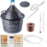 Zestaw winiarski balon 20L + korek nr.3 + rurka plastikowa + ściągacz + winiomierz + drożdże z pożywką + środek do klarowania