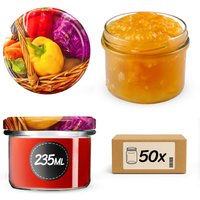 Słoiki na przetwory Tartu 235ml 50szt 82mm + wieczka "Papryka"