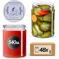 Słoiki na przetwory Maki 540ml fi 82 mm 48szt + wieczko Makatka