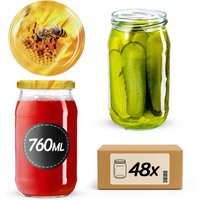 Słoiki na przetwory Niva 760ml 48szt fi 82 mm + wieczka "Pszczoła"