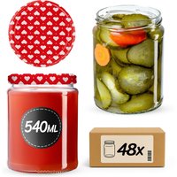 Słoiki na przetwory Maki 540ml 48szt fi 82 mm + wieczka "Serca"