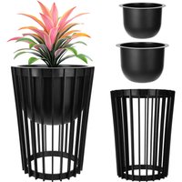 Kwietnik dwustronny Aytre 54 cm czarny + 2 wkłady