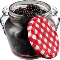 Słoiki Kemi 200ml 100szt fi 66 mm + wieczka "Czerwona Krata"