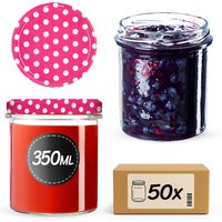 Słoiki na przetwory Avila 350ml 50szt fi 82 mm + wieczka "Groszek różowy"