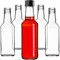 Szklana butelka Monopol 200ml z czarną zakrętką 50 szt.