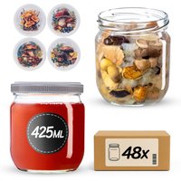 Słoiki na przetwory Salla 425ml fi 82 mm 48szt + wieczko Grzyb akwarela