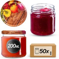 Słoiki na przetwory Lerma 200ml 50szt 66mm + wieczka "Papryka"