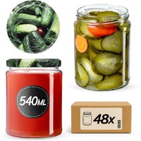 Słoiki na przetwory Maki 540ml 48szt fi 82 mm + wieczka "Ogórki"