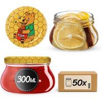Słoiki na przetwory Raja 300ml 50szt fi 82 mm + wieczka "Miód"
