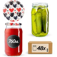 Słoiki na przetwory Niva 760ml fi 82 mm 48szt + wieczko Serca