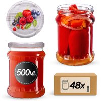 Słoiki na przetwory Kisko 500ml 48szt 82mm + wieczka "Jagody"