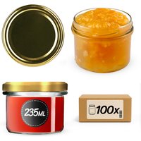 Słoiki na przetwory Tartu 235ml 100szt fi 82 mm + wieczka złote