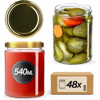 Słoiki na przetwory Maki 540ml 48szt fi 82 mm + wieczka złote