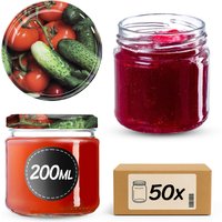 Słoiki na przetwory Lerma 200ml 50szt 66mm + wieczka "Warzywa"