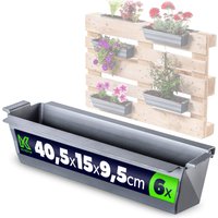 Doniczka do europalet Veere 40.5 cm srebrna 6 szt.
