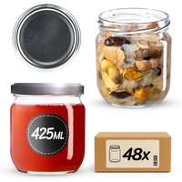 Słoiki na przetwory Salla 425ml 48szt fi 82 mm + wieczka srebrne