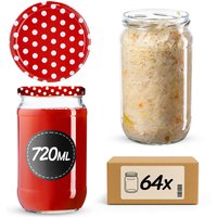 Słoiki na przetwory Niva 720ml 64szt fi 82 mm + wieczka "Groszek czerwony"