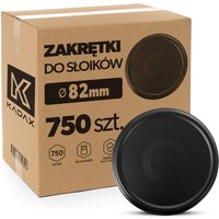 Metalowe wieczka do słoików Virbo 750szt fi 82 mm czarny matowy