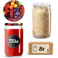 Słoiki na przetwory Niva 720ml 8szt fi 82 mm + wieczka "Owoce"