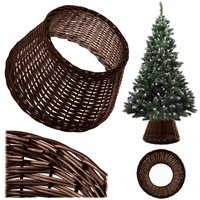 Osłona wiklinowa choinkowa naturalna Aliano 50cm ciemna