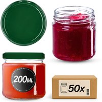 Słoiki na przetwory Lerma 200ml 50szt fi 66 mm + wieczka zielone