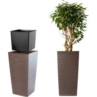 Donica na kwiaty z wkładem Tuluza dłuto 40 cm, mokka