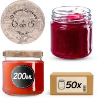 Słoiki na przetwory Lerma 200ml 50szt fi 66 mm + wieczka "Domowa spiżarnia"