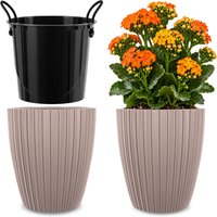 Doniczka Lunet szaro-beżowa 25 cm