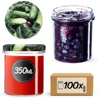 Słoiki na przetwory Avila 350ml 100szt fi 82 mm + wieczka "Ogórki"