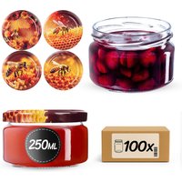 Słoiki na przetwory Denia 250ml 100szt fi 82 mm + wieczko "Zestaw miodowy"