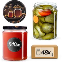 Słoiki na przetwory Maki 540ml fi 82 mm 48szt + wieczko Miód czarny