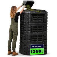 Kompostownik ogrodowy Nybro 1260L, czarny